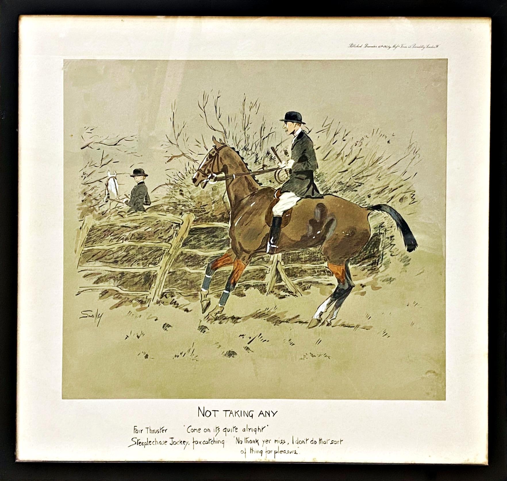 'Snaffles' (Charles Johnson Payne, 1884-1967) - 'Not Taking Any', print with hand coloured - Image 2 of 2