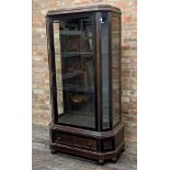 Good quality late 19th century glass cabinet, with canted corners, bevelled glass with shelved