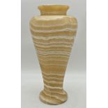 Good large alabaster baluster vase, 40cm high