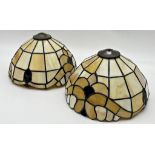 A pair of Tiffany style leaded glass light shades, 26cm diameter