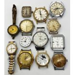 Thirteen vintage watches to include Art Deco and later examples