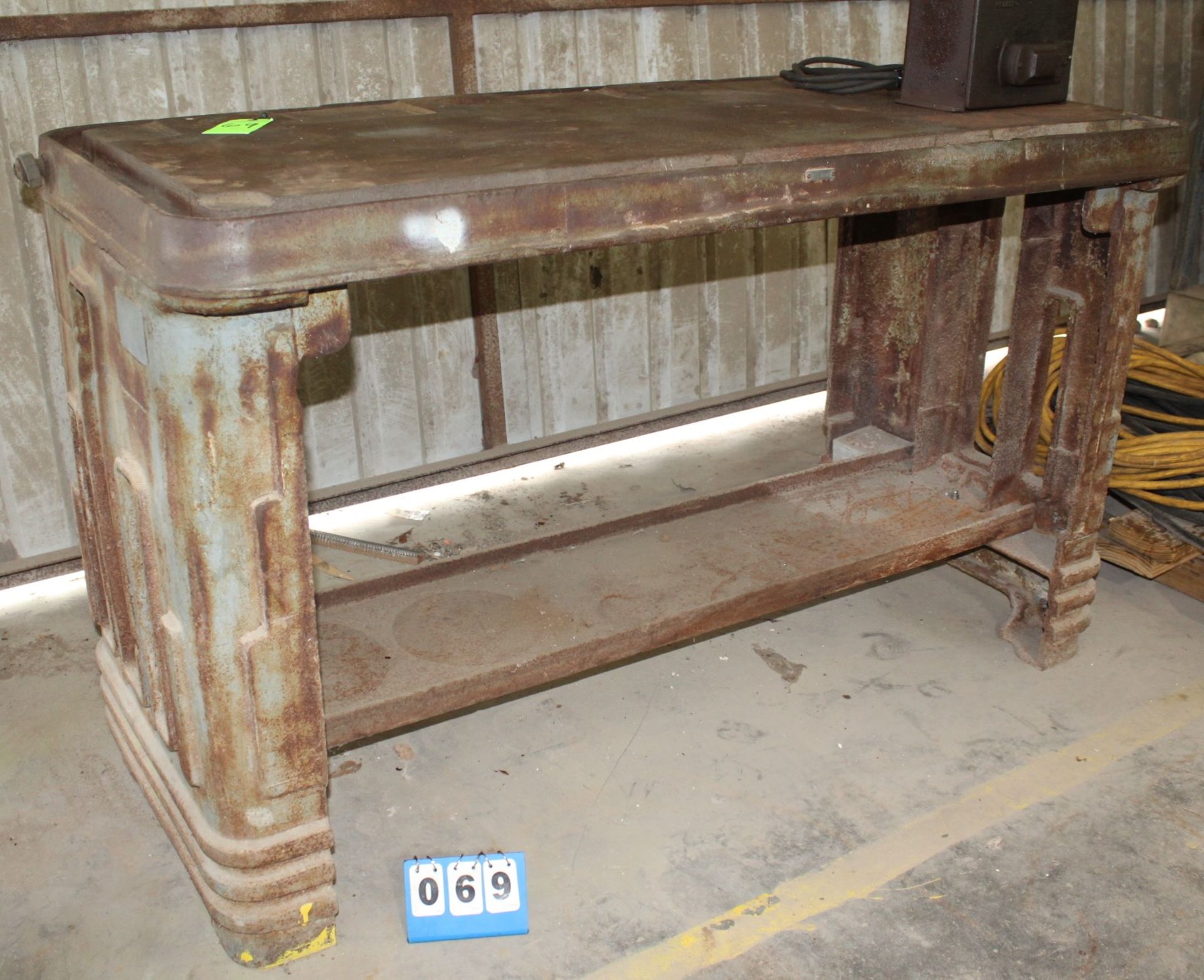 Vintage Steel Welding Table, Approx. 5'W x 28"D x 27"H
