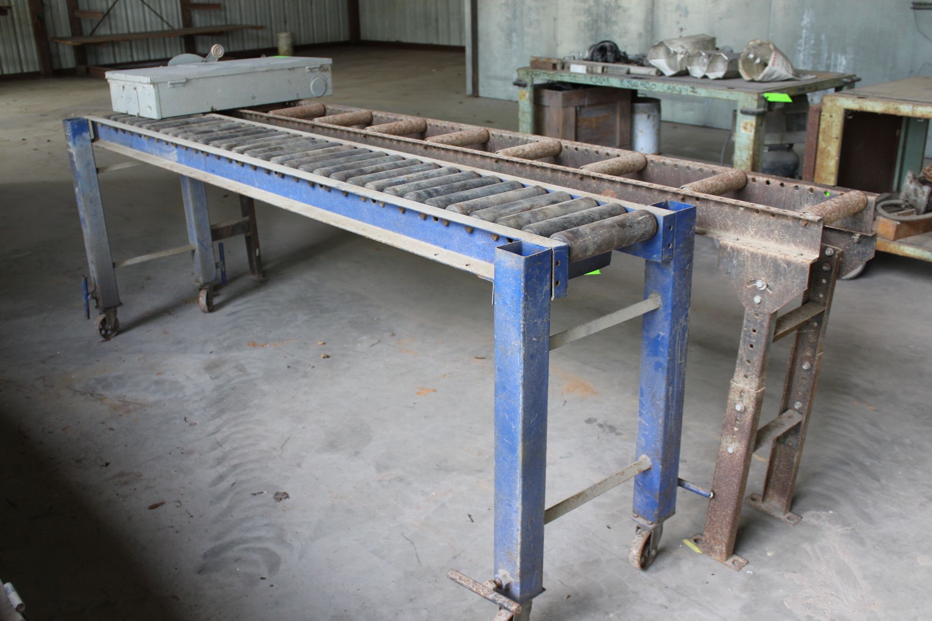 (3) Roller Conveyors; (2) 8'L x 14"W Adjustable Height on Casters, (1) Approx. 10'L x 12"W - Image 3 of 3