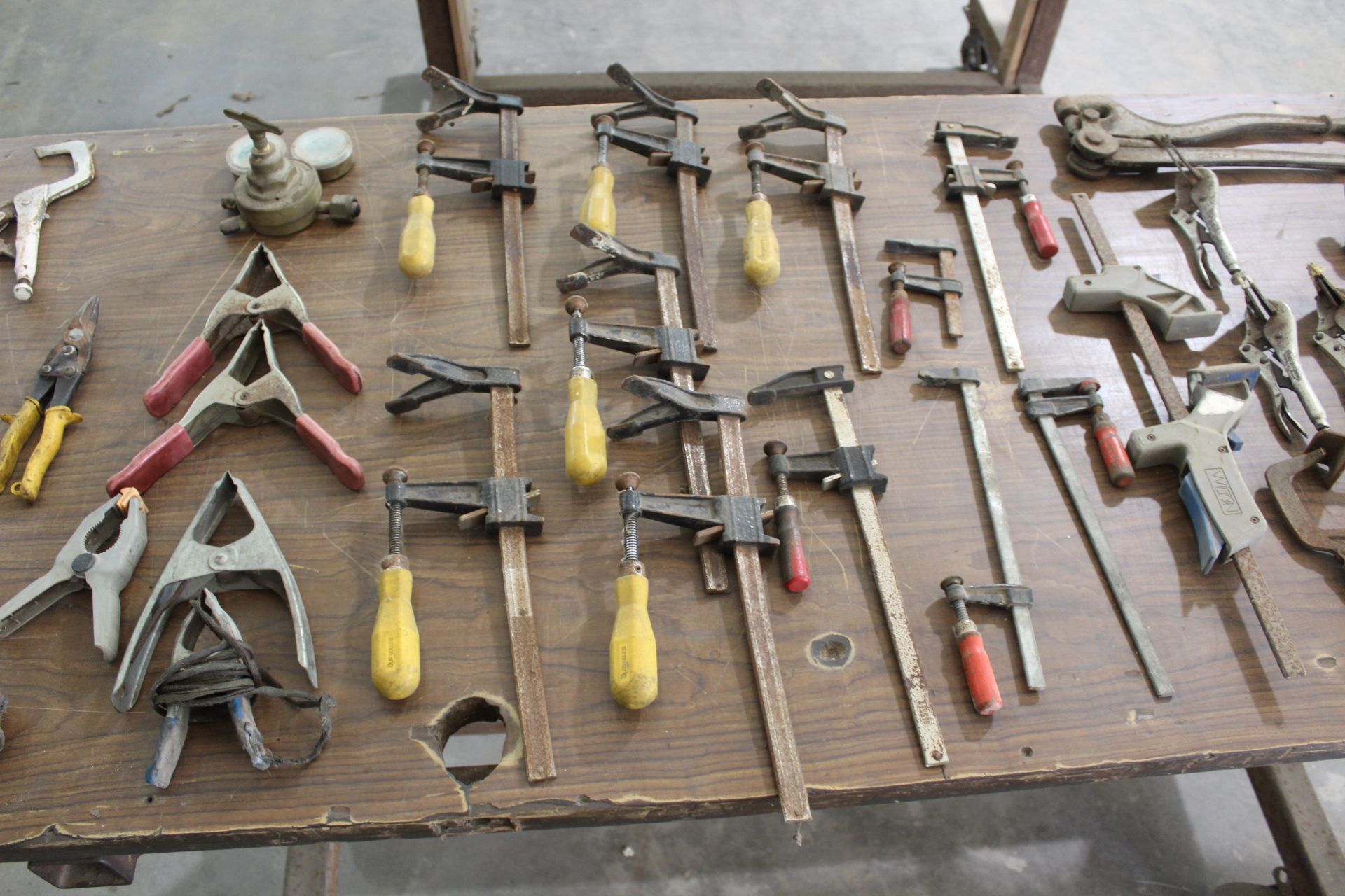 Large Lot Assort. Tools with Rolling Shop-Made Work Table - Image 3 of 4