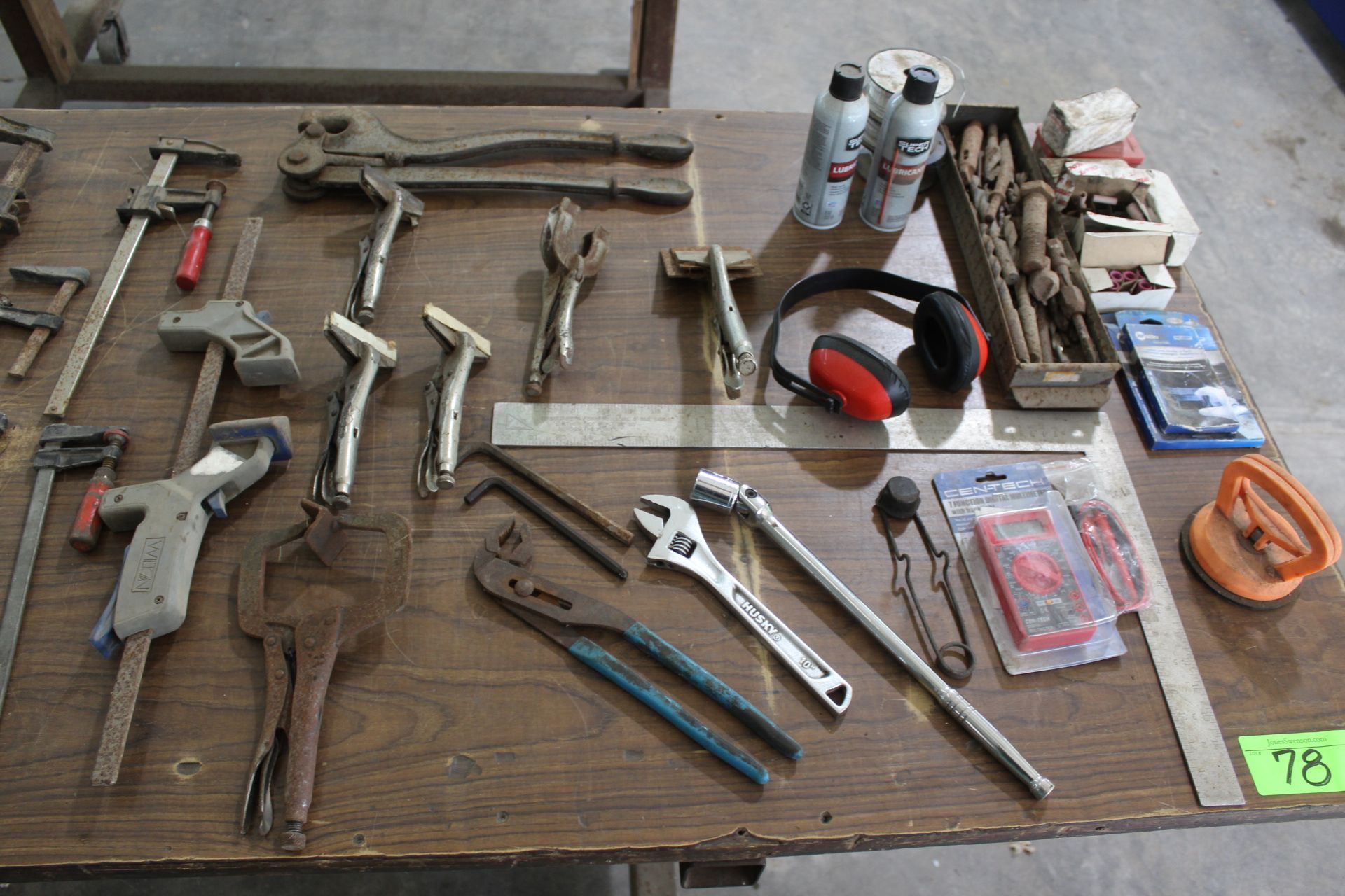 Large Lot Assort. Tools with Rolling Shop-Made Work Table - Image 2 of 4