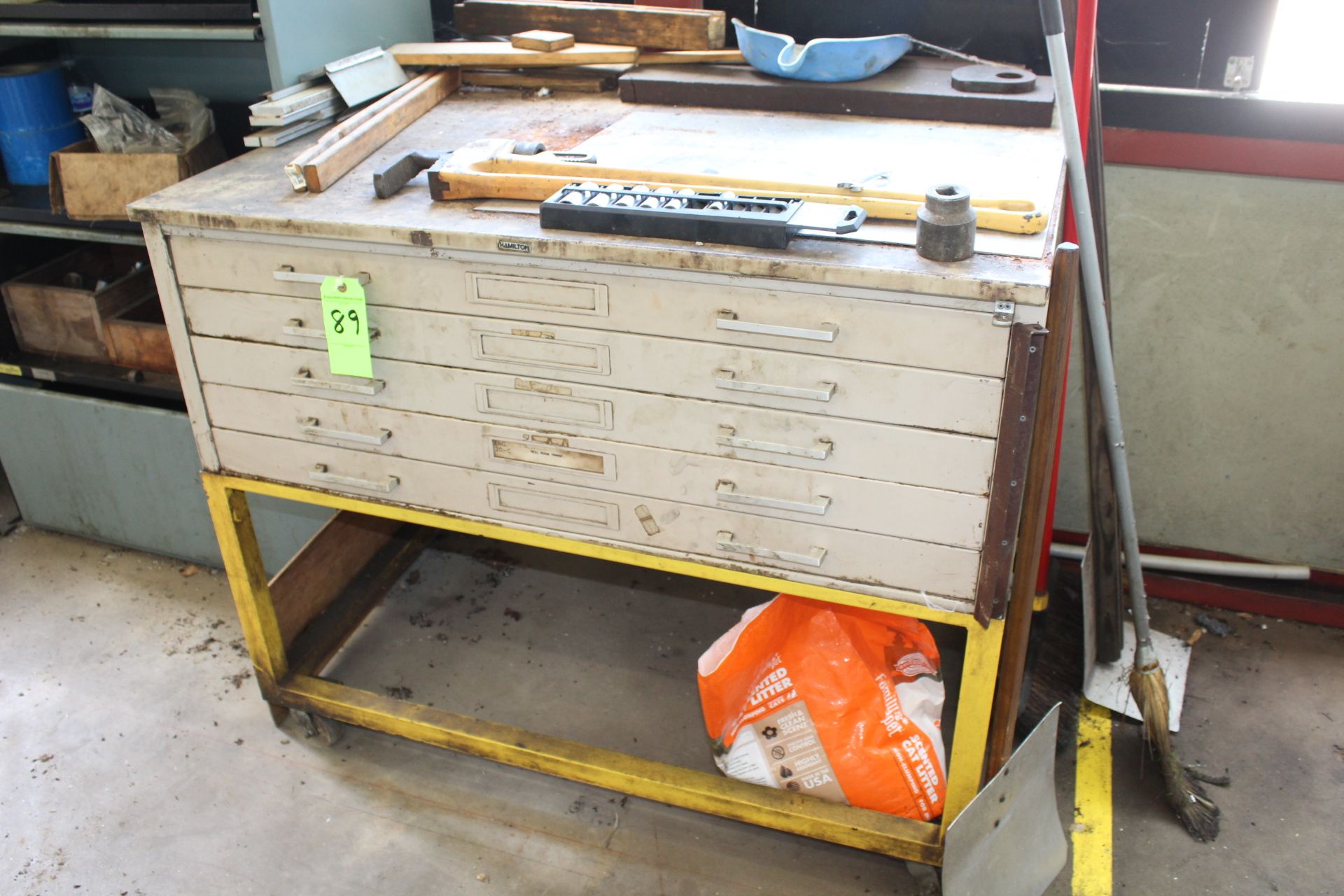 Hamilton 5-Drawer Flat File with Contents as Shown