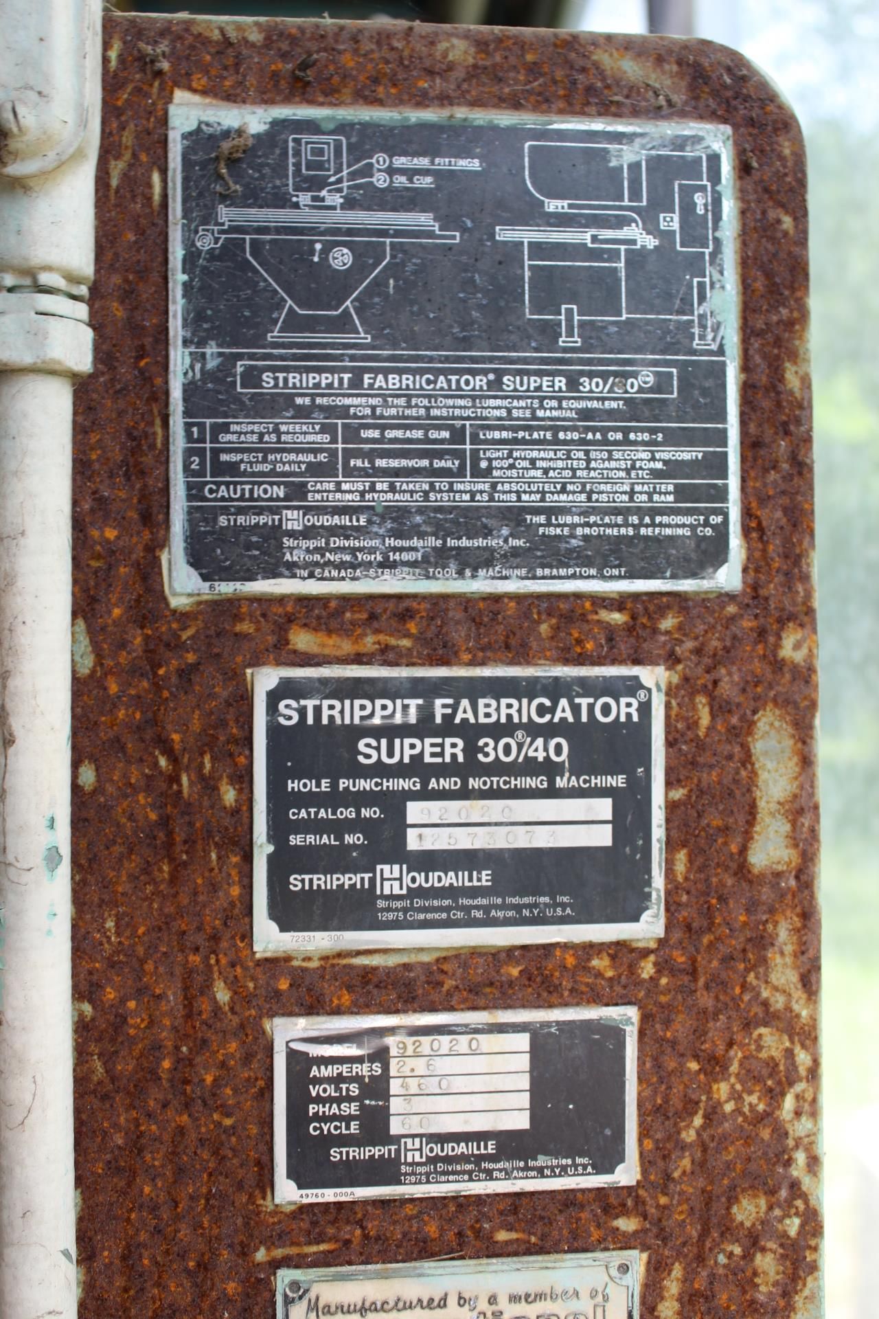 Strippit Fabricator Super 30/40 Hole Punching & Notching Machine, Catalog No. 92020 - Image 6 of 14