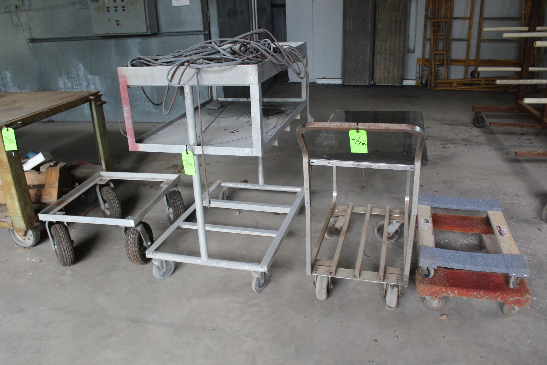 (2) Rolling Shop Tables, (1) Metal Cart, (1) 4-Wheel Dolly, (1) Rolling Metal Cart - Image 4 of 4