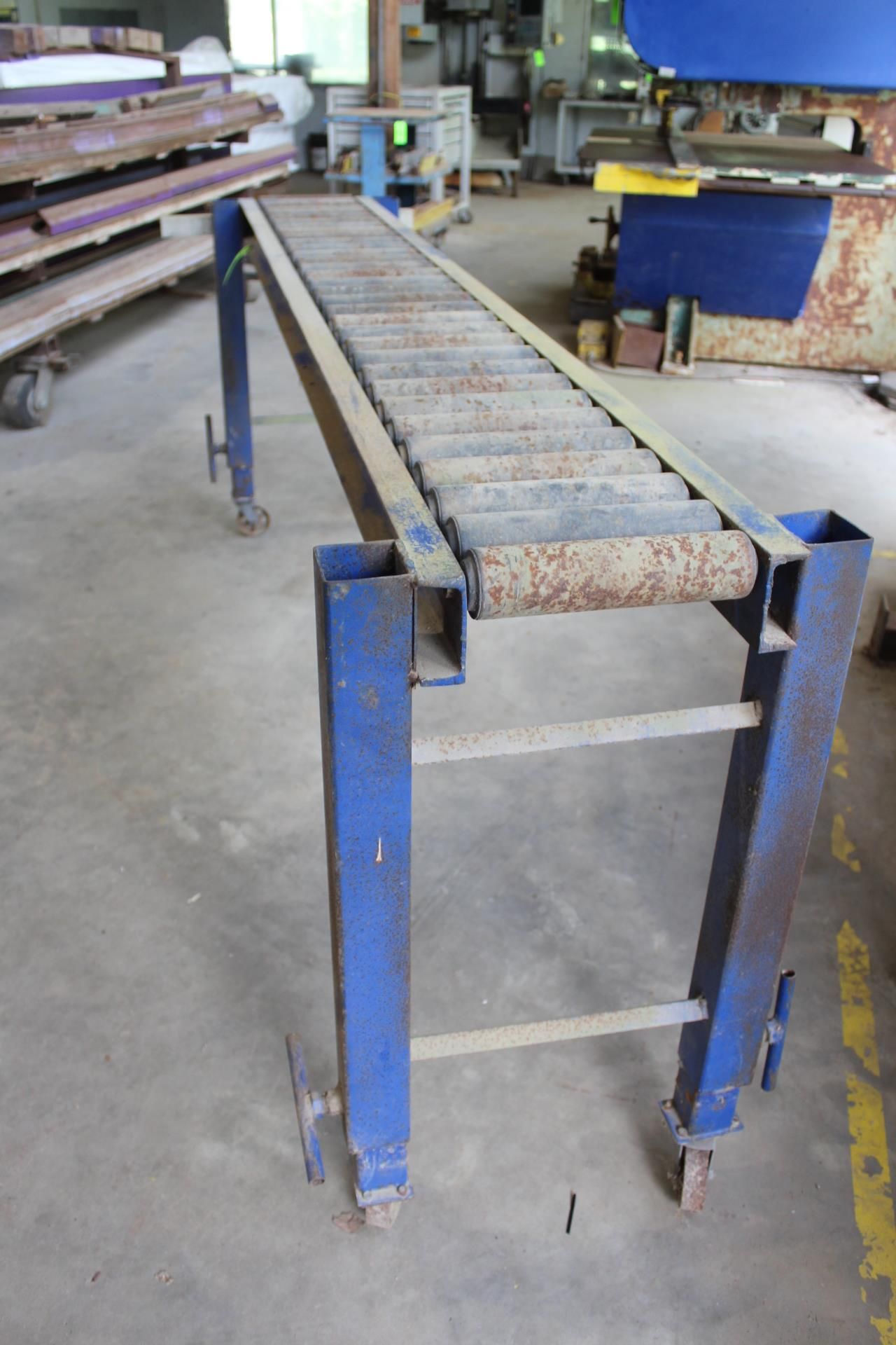 (3) Roller Conveyors; (2) 8'L x 14"W Adjustable Height on Casters, (1) Approx. 10'L x 12"W - Image 2 of 3