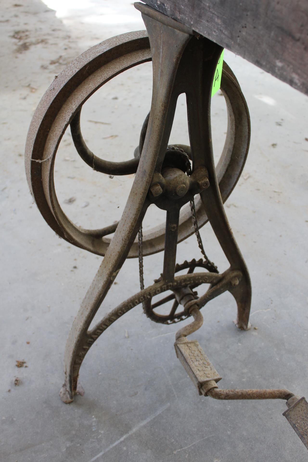 Vintage Manual Pedal Powered Lathe - Image 3 of 3