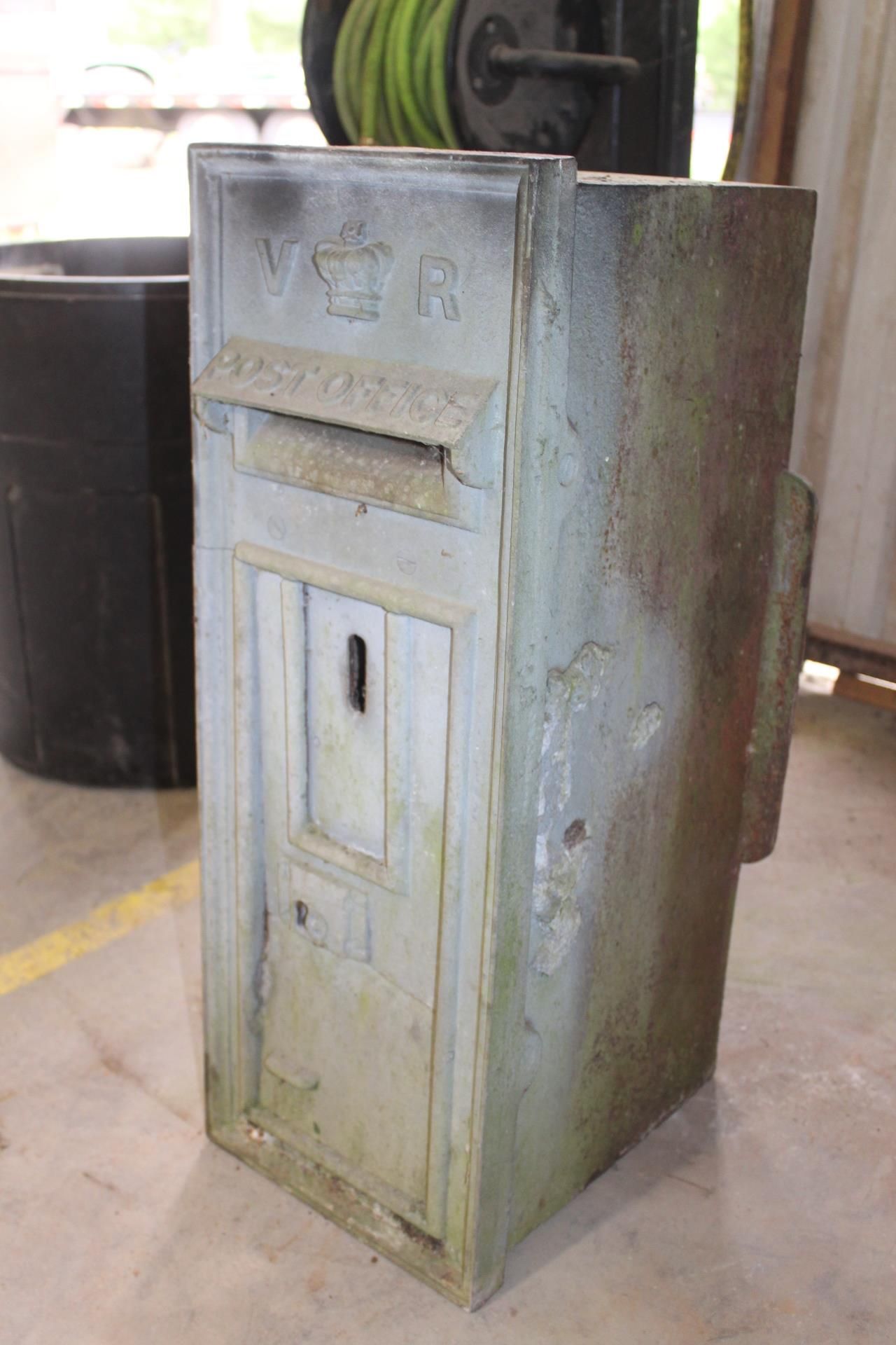 Vintage English Post Box, Approx. 10-1/2"W x 14"D x 28"H. No Key. - Image 2 of 5