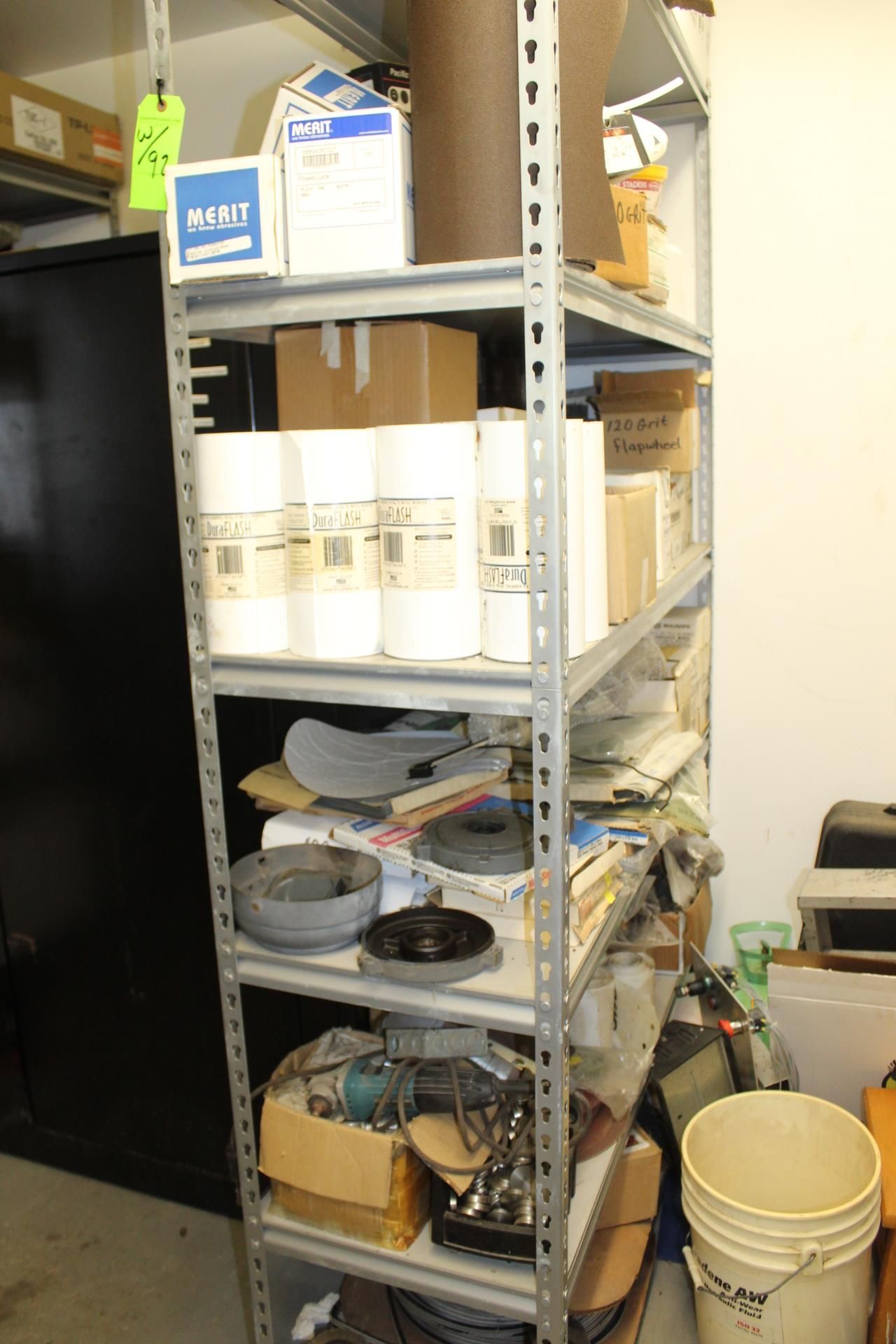 (5) Shelving Units with Contents; Hose Reels, Abrasives, Electrical, Paint, And More - Image 5 of 8