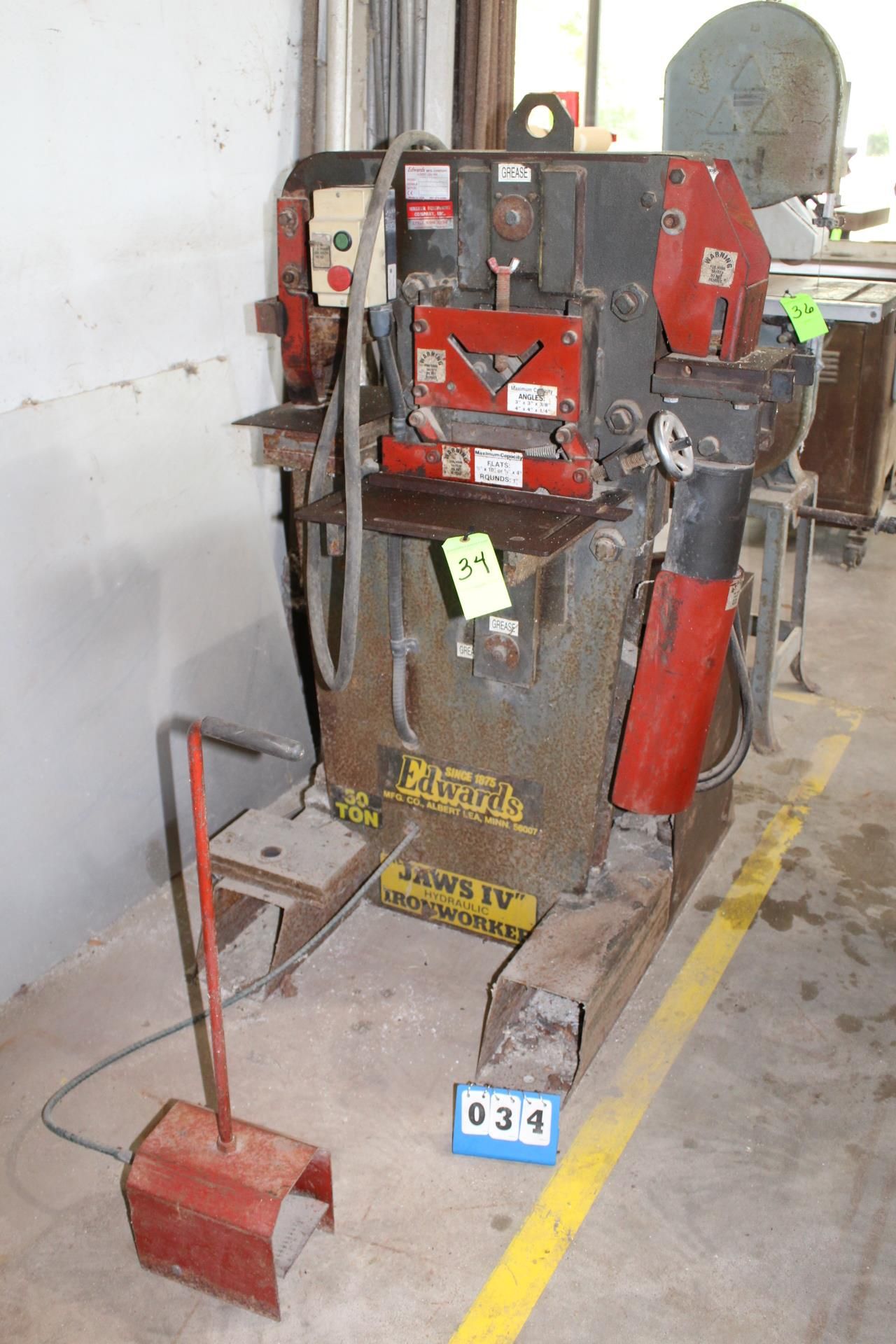 Edwards Jaws IV 50-Ton Hydraulic Iron Worker; Notching, Flats, Rounds, Angles