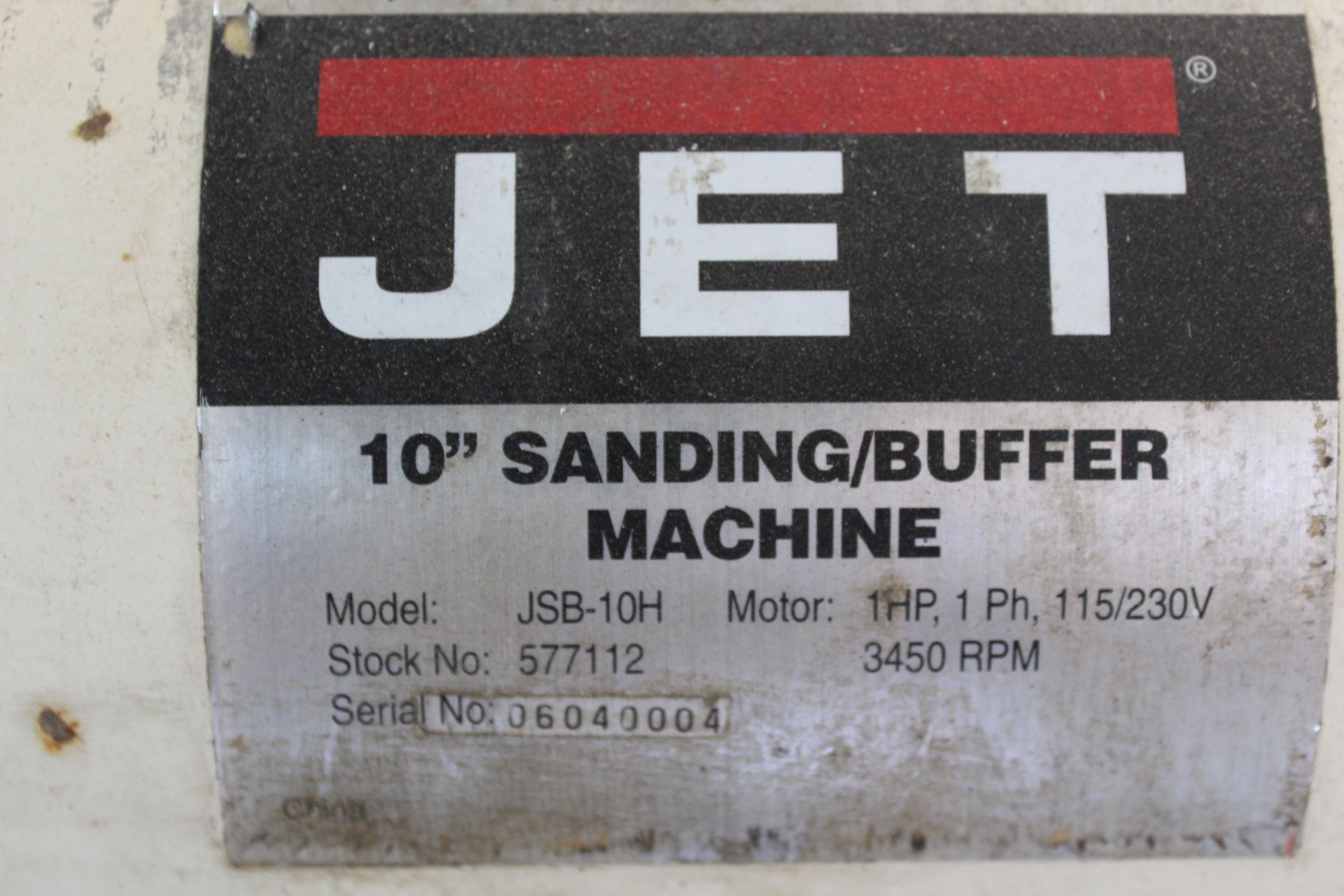 Jet Model JSB-10H 10" Sanding/Buffer Machine on Stand, 1HP, 3450 RPM, 115/230V, 1-Phase - Image 2 of 3
