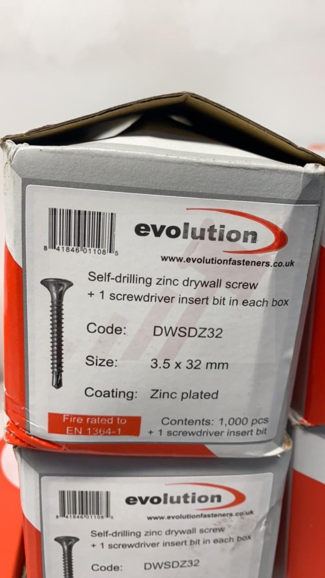 13 x Boxes Of Various Sized Evolution Self-Drilling Zinc Drywall Screws w/ Screwdriver Insert Bits - Image 3 of 4