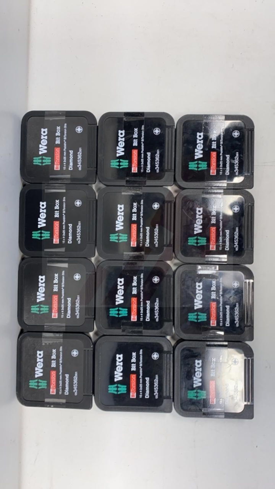 12 x Wera 2 x 25mm Posidrive Bitorsion Bit Boxes