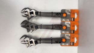 3 x Bahco XMS21ADJ3 3pc 80 Series Adjustable Wrench Sets