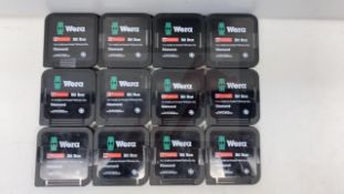 12 x Wera 2 x 25mm Posidrive Bitorsion Bit Boxes