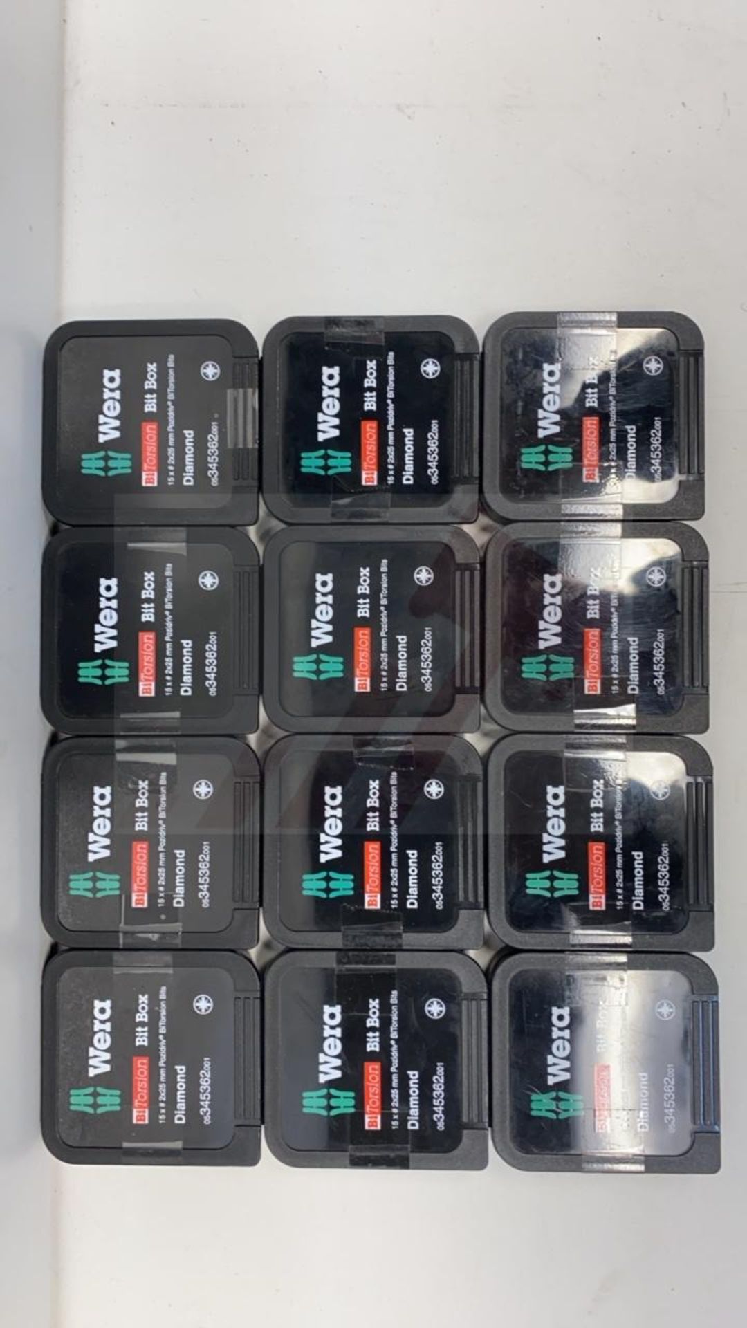 12 x Wera 2 x 25mm Posidrive Bitorsion Bit Boxes