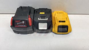 3 x Various Power tool Batteries