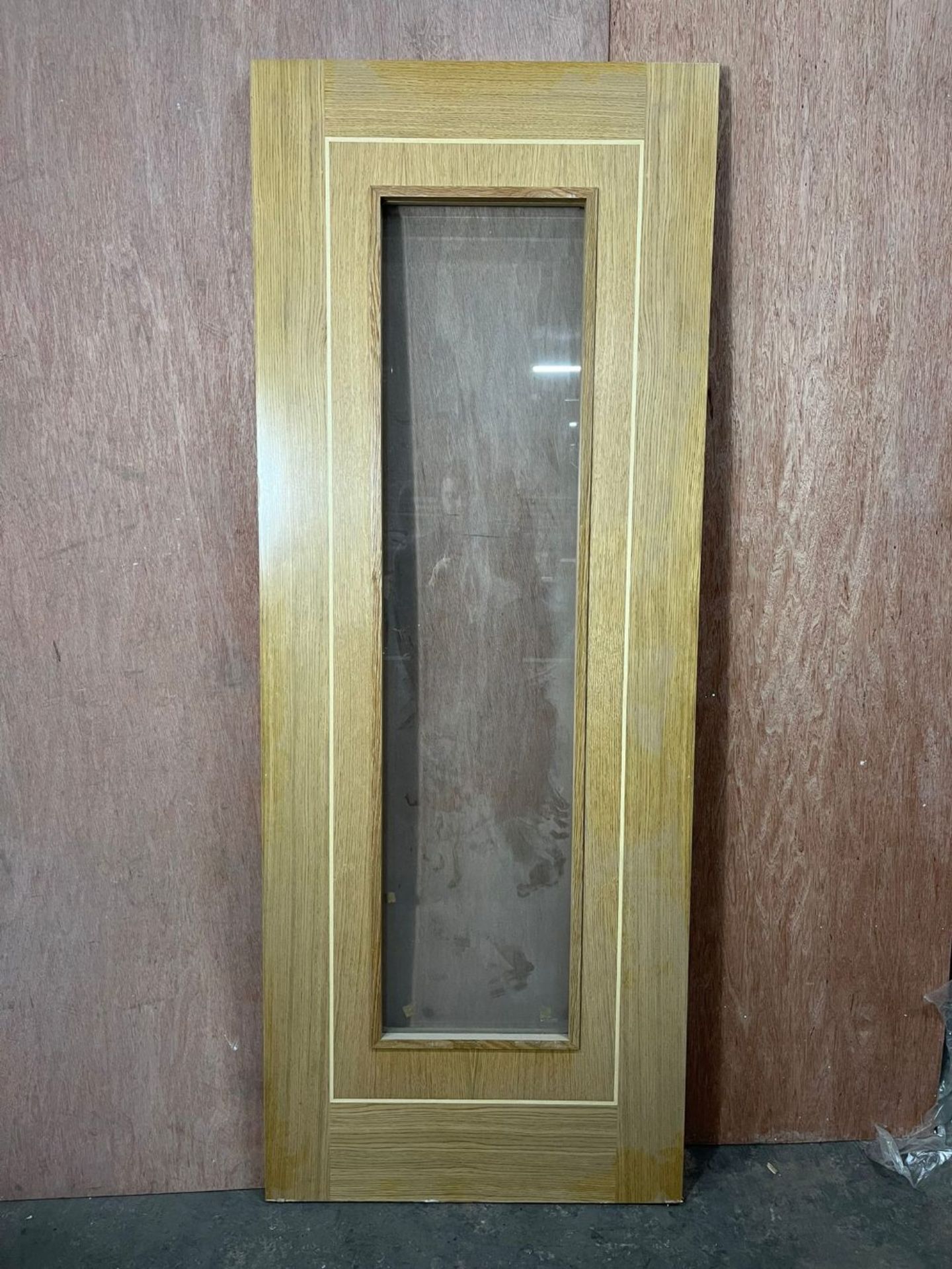 Clear Glazed Unfinished Interior Door W/ Bevel Edged Glass | 1984mm x 764mm x 35mm