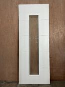 Clear Glazed White Primed Grid-Pattern Door | 1982mm x 762mm x 35mm