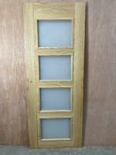 Pre-Finished Door W/ 4 Frosted Glass Panes & Pre-Cut Handle Profile | 1965mm x 762mm x 35mm