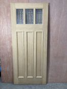 Triple Paned Unfinished Door W/ Decorative Glass | 1982mm x 838mm x 44mm