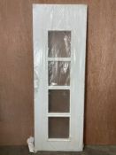 White Primed 4 Pane Clear Glazed Door W/ Bevel Edged Glass | 1980mm x 686mm x 35mm
