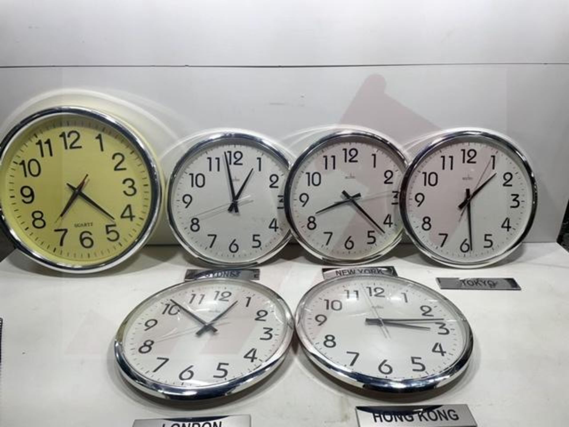 6X Clocks with 5 Name plates as Pictured