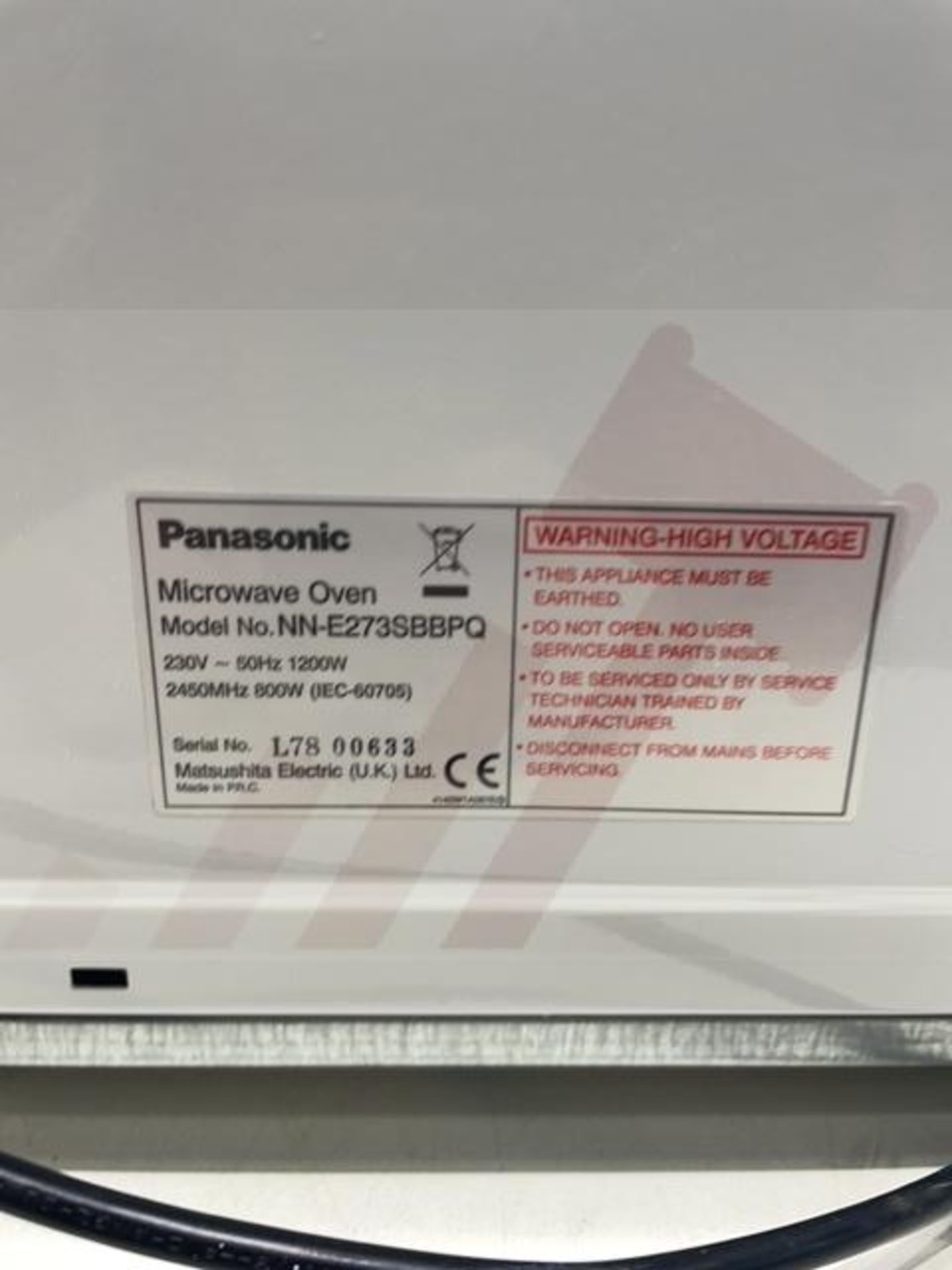 Panasonic Microwave Oven | Model No NN-E273SBBPQ - Image 6 of 6