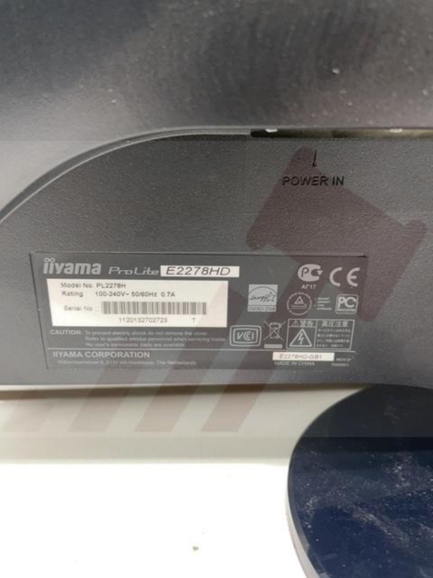 4X iiyama Computer Monitors | Prolite E2278HD | 22" SCREEN - Image 4 of 4