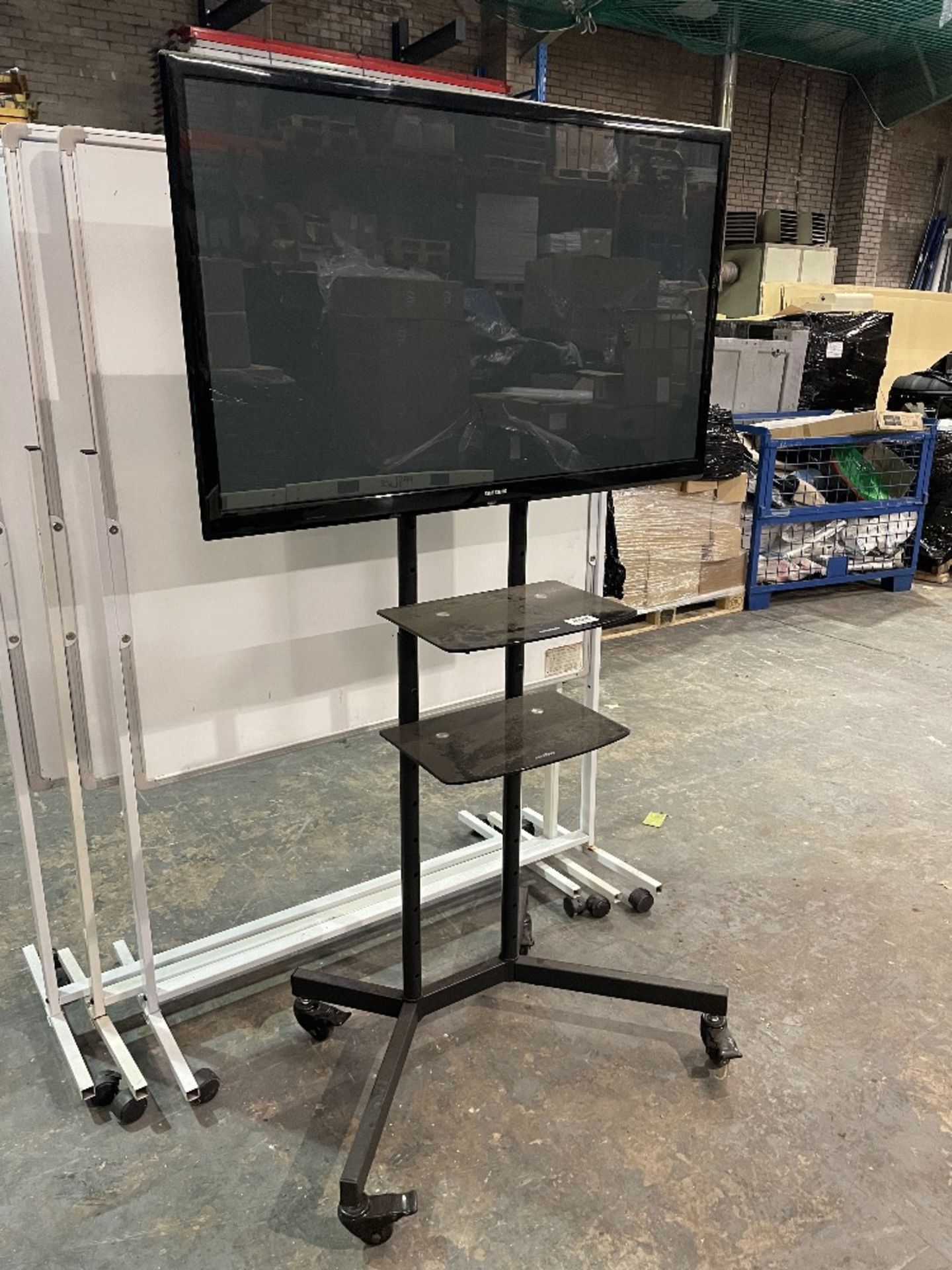 Samsung PS43F4500AW 43" Plasma Television on Mobile Stand w/ 2 x Shelves - Image 2 of 6