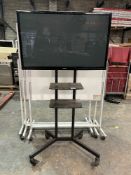 Samsung PS43F4500AW 43" Plasma Television on Mobile Stand w/ 2 x Shelves
