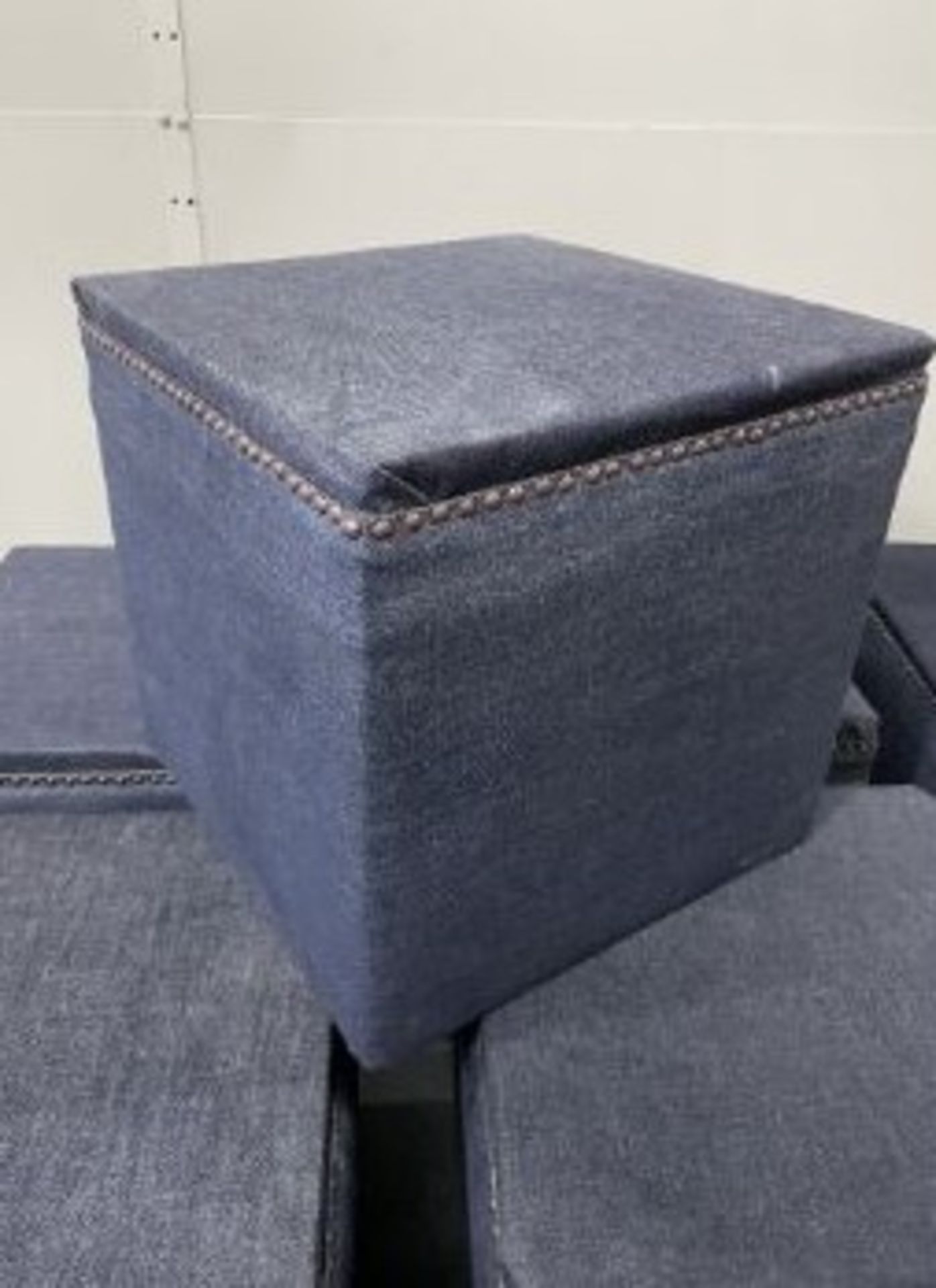6 x Blue Denim Seating Cubes - Image 2 of 3