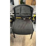 4 x Black Fabric Stackable Office Chairs