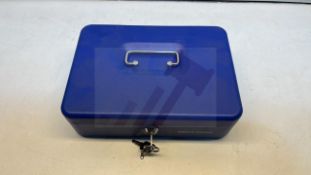 Office Depot Blue Metal Cash Box
