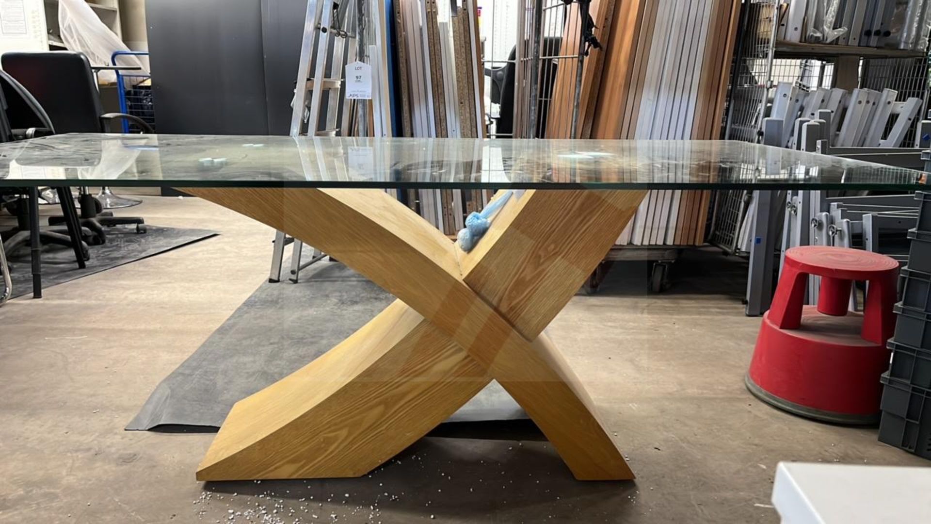 X Framed Glass Top Table - Image 2 of 2