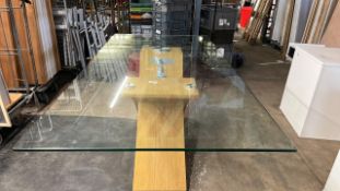 X Framed Glass Top Table