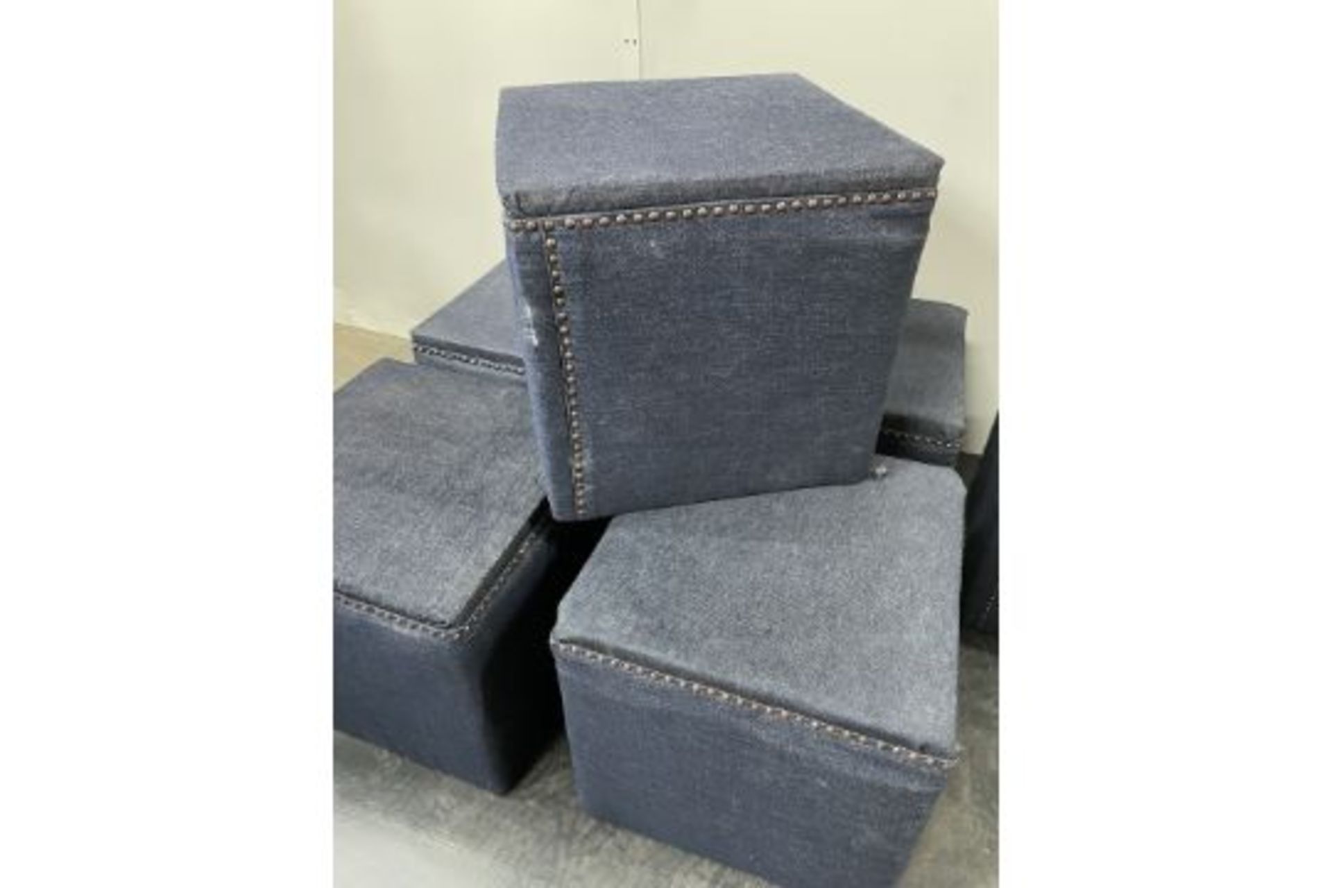 6 x Blue Denim Seating Cubes - Image 3 of 3