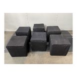6 x Black Denim Seating Cubes