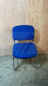 3 x Blue Fabric Office Chairs As Pictured