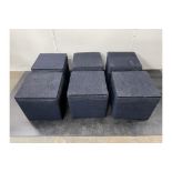 6 x Blue Denim Seating Cubes