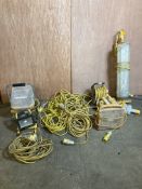 Various 110v Accessories Including Lights & Extension Cables