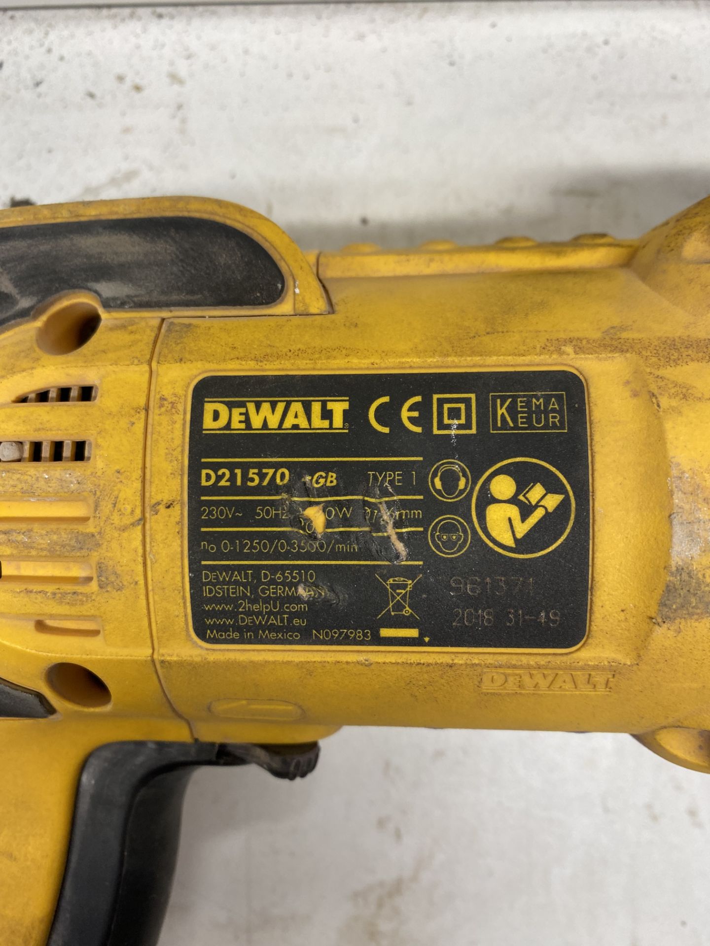 DeWalt D21570 2 Speed Dry Diamond Drill - Image 4 of 5