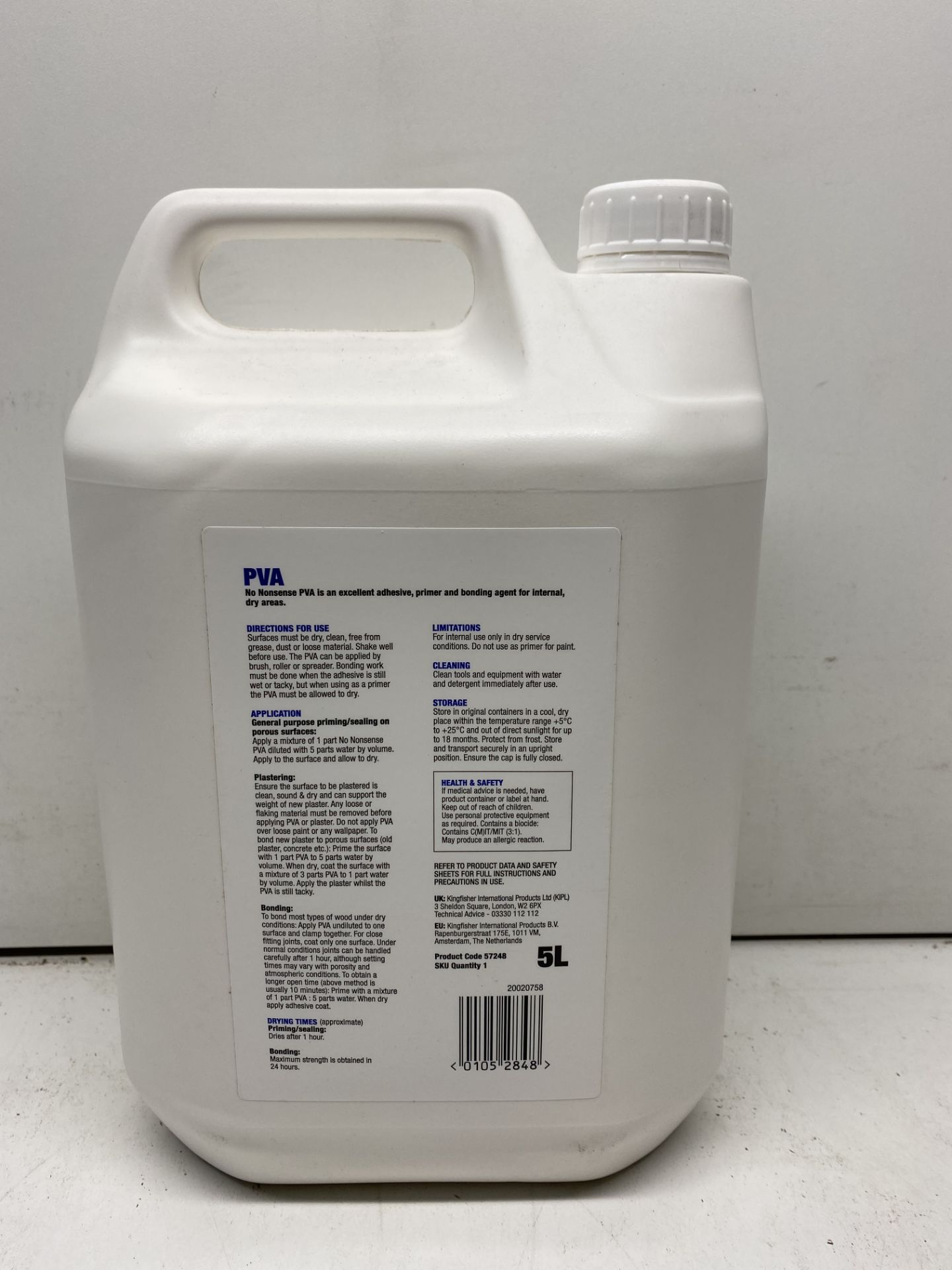 4 x No Nonsense Off white PVA adhesive 5L - Image 2 of 2