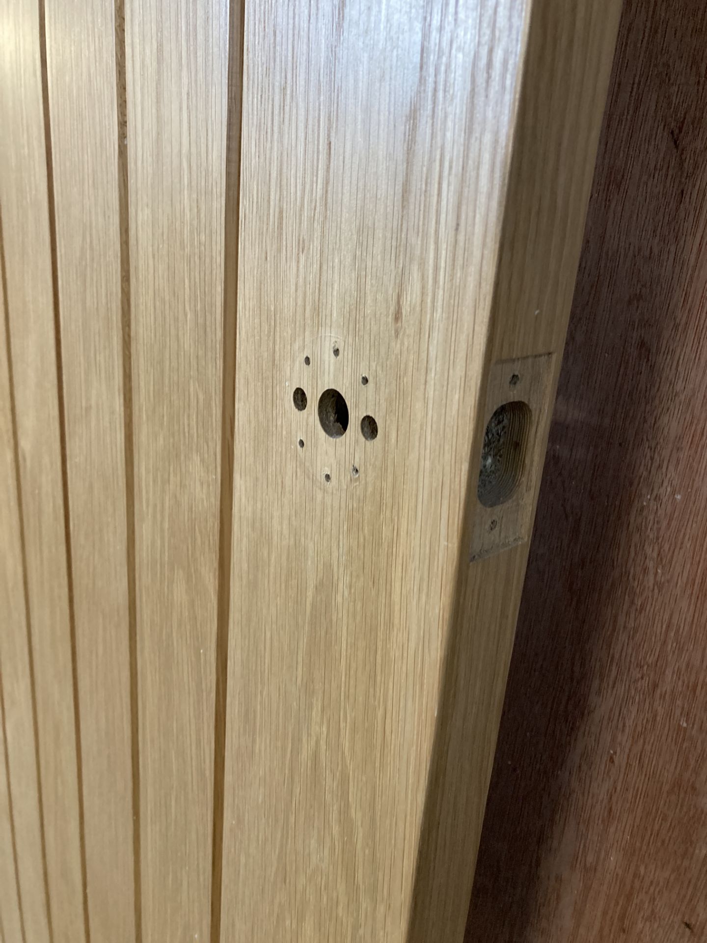 2 x Pre-Finished Oak Grid Pattern Internal Doors As Per Description - Image 3 of 4