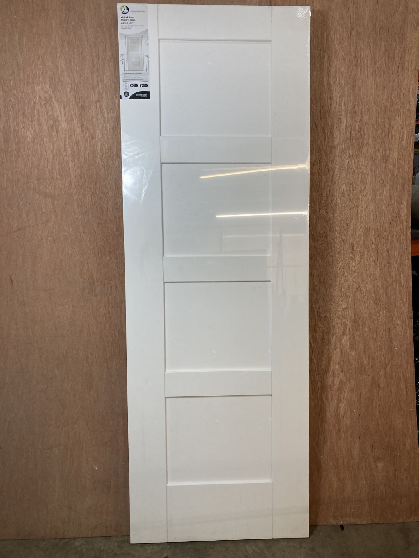White Primed XLJoinery Shaker 4 Panel Door | WPSHA4P27 | 1981mm x 762mm x 35mm