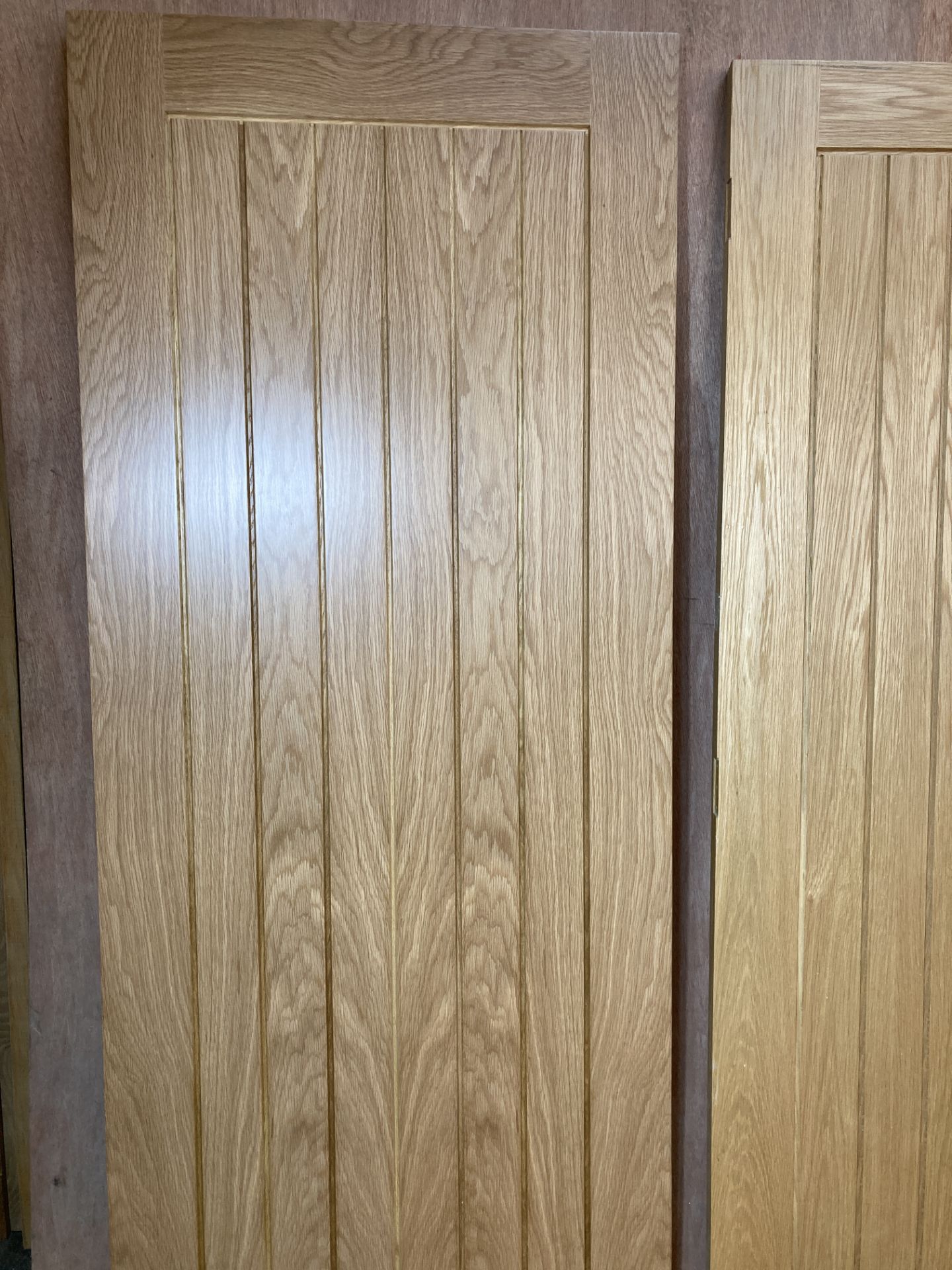 2 x Pre-Finished Oak Grid Pattern Internal Doors As Per Description - Image 2 of 4