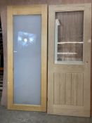 2 x Unfinished Glazed Internal Doors As Per Description | DAMAGED